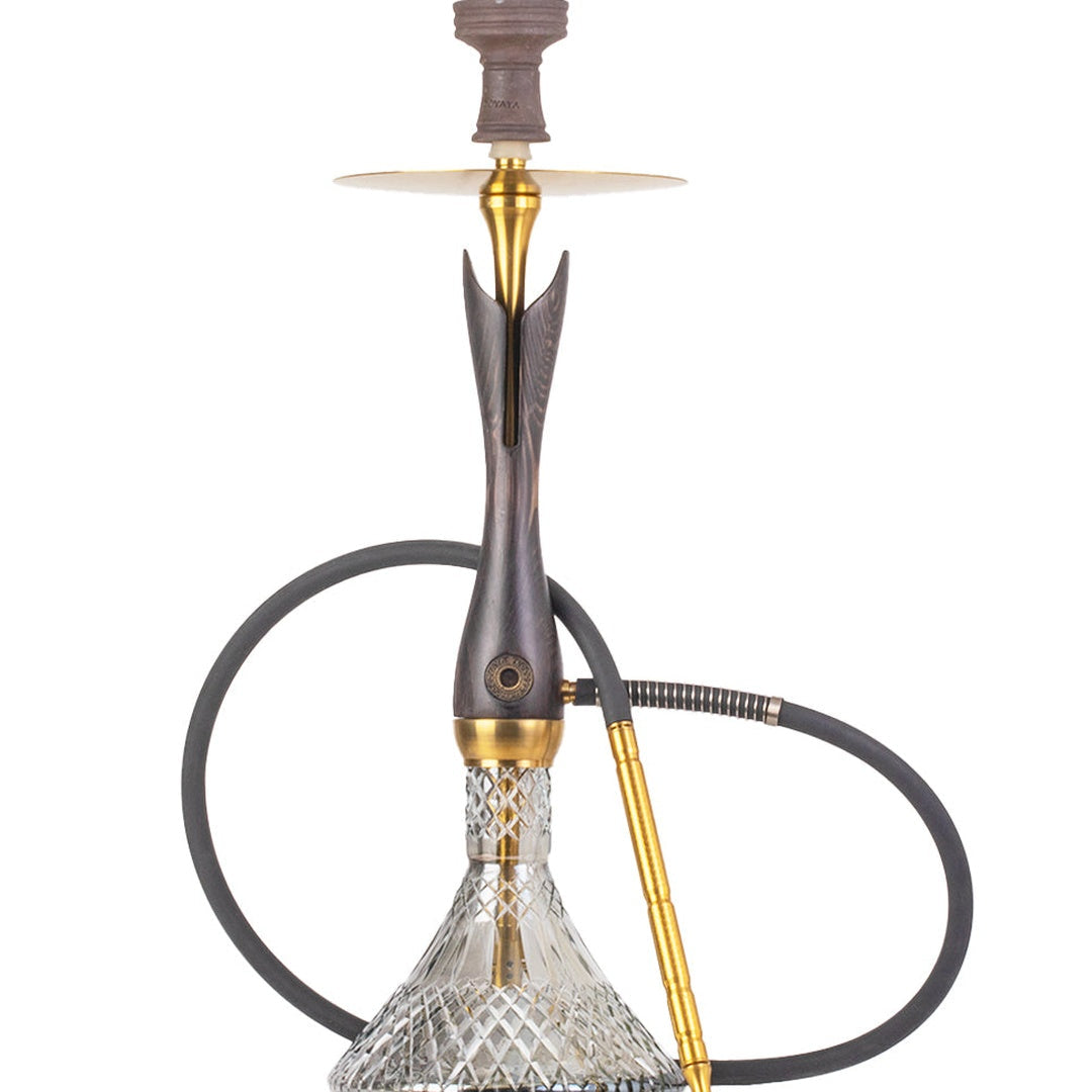 COCOYAYA Wood Pro Hookah - Black Stem (Transparent Base)