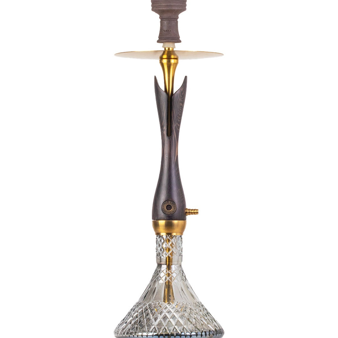 COCOYAYA Wood Pro Hookah - Black Stem (Transparent Base)