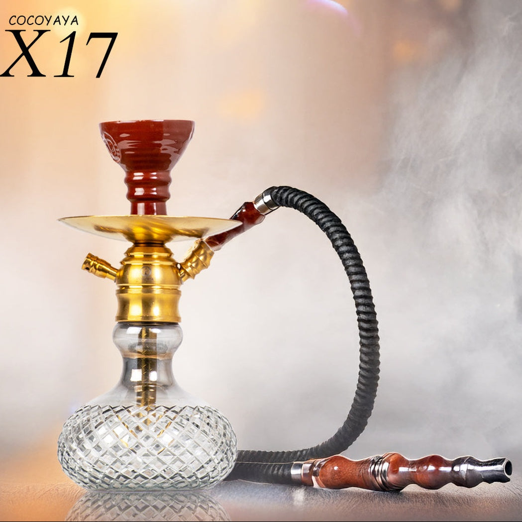 COCOYAYA X17 Hookah - Gold & Cut Glass Base