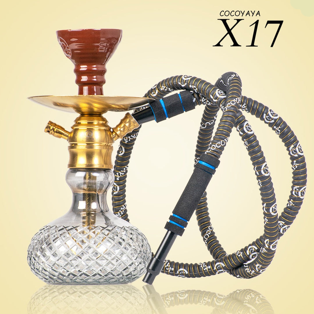 COCOYAYA X17 Hookah - Gold & Cut Glass Base