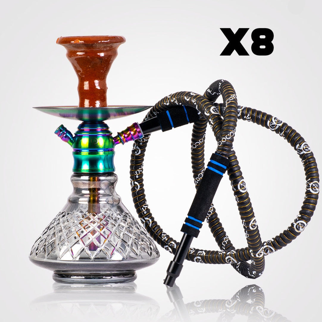 COCOYAYA X8 Hookah - Rainbow & Cut Glass Base