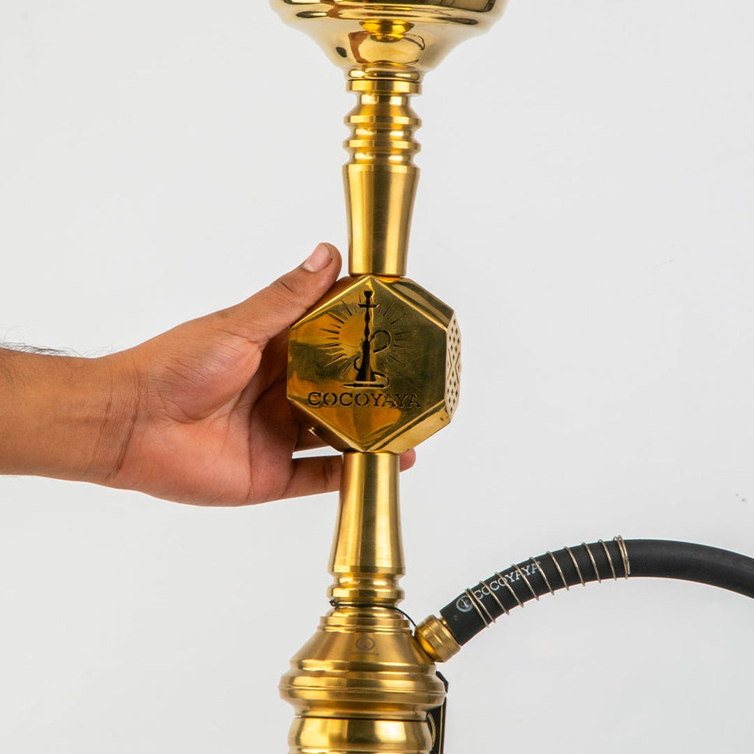 COCOYAYA Yara Hookah - Golden Stem (Grey Base)