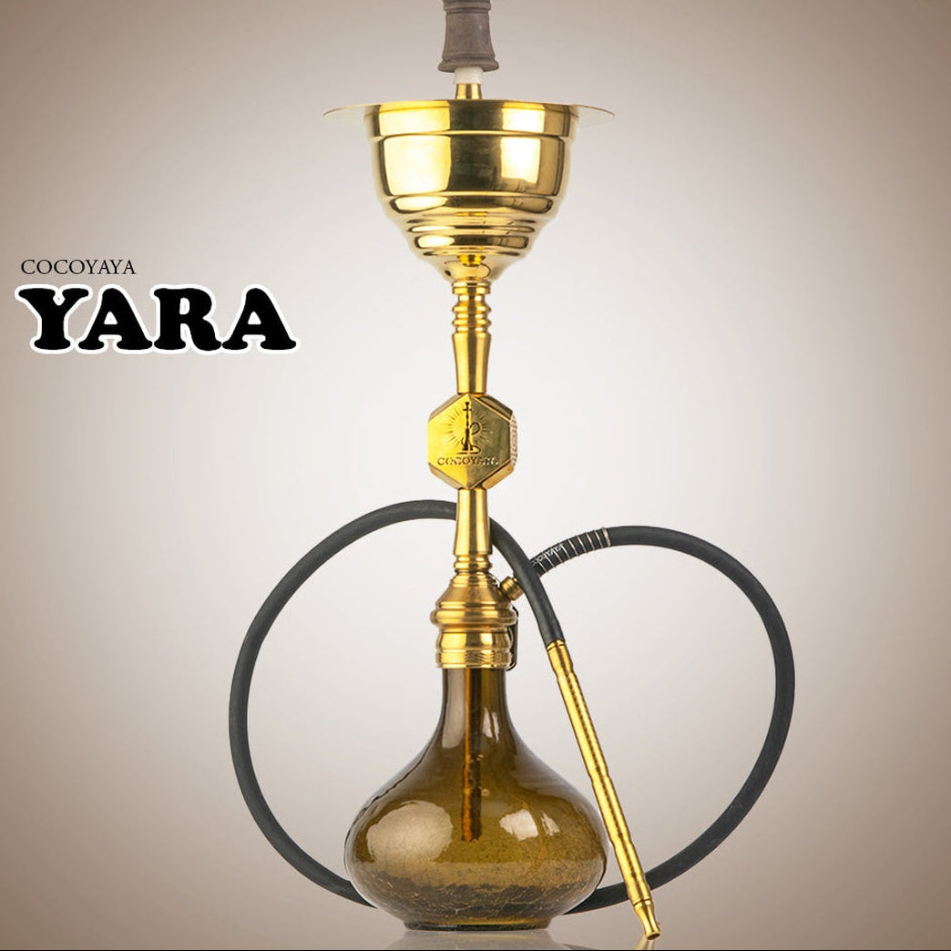 COCOYAYA Yara Hookah - Golden Stem (Grey Base)