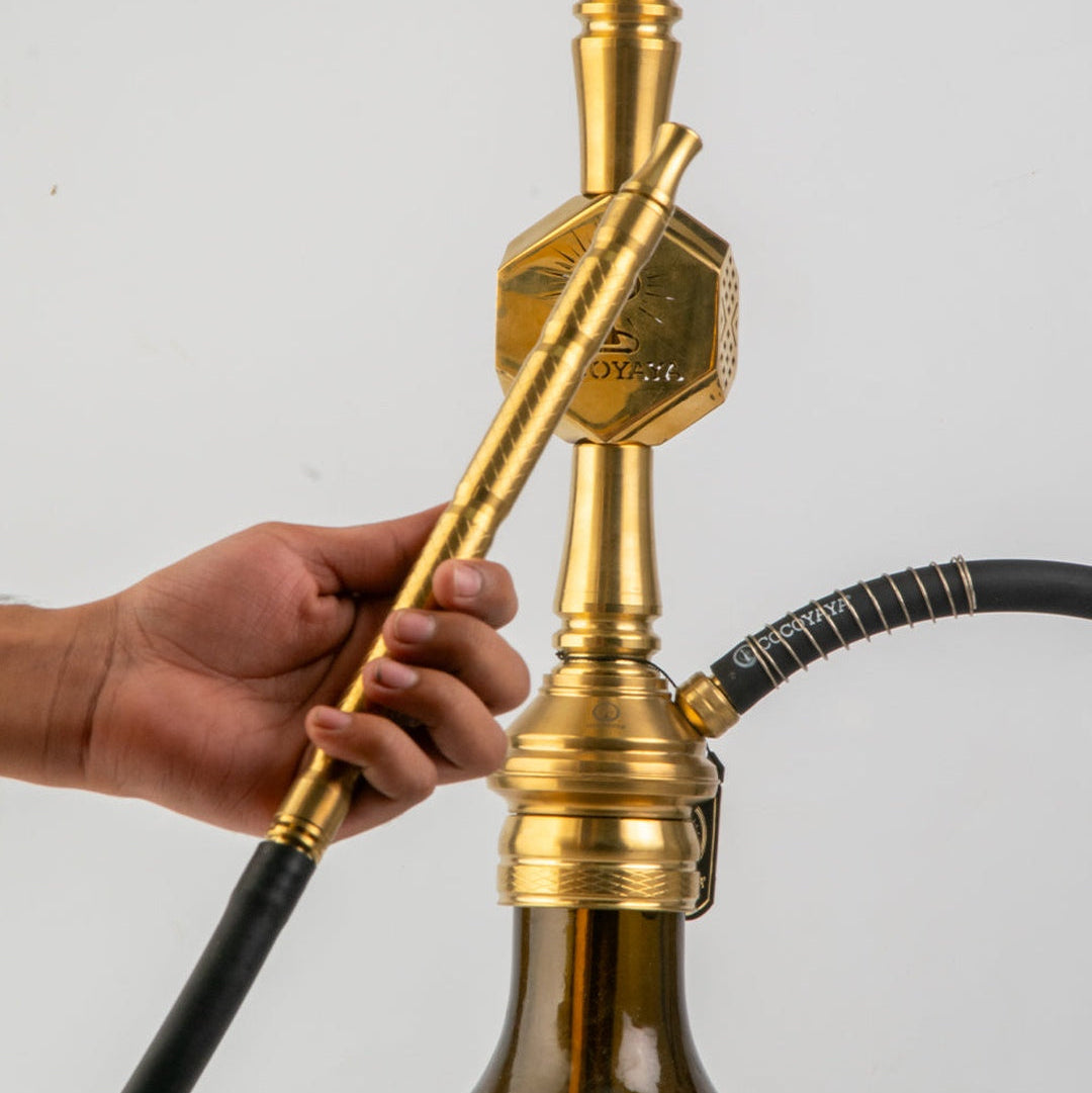 COCOYAYA Yara Hookah - Golden Stem (Grey Base)