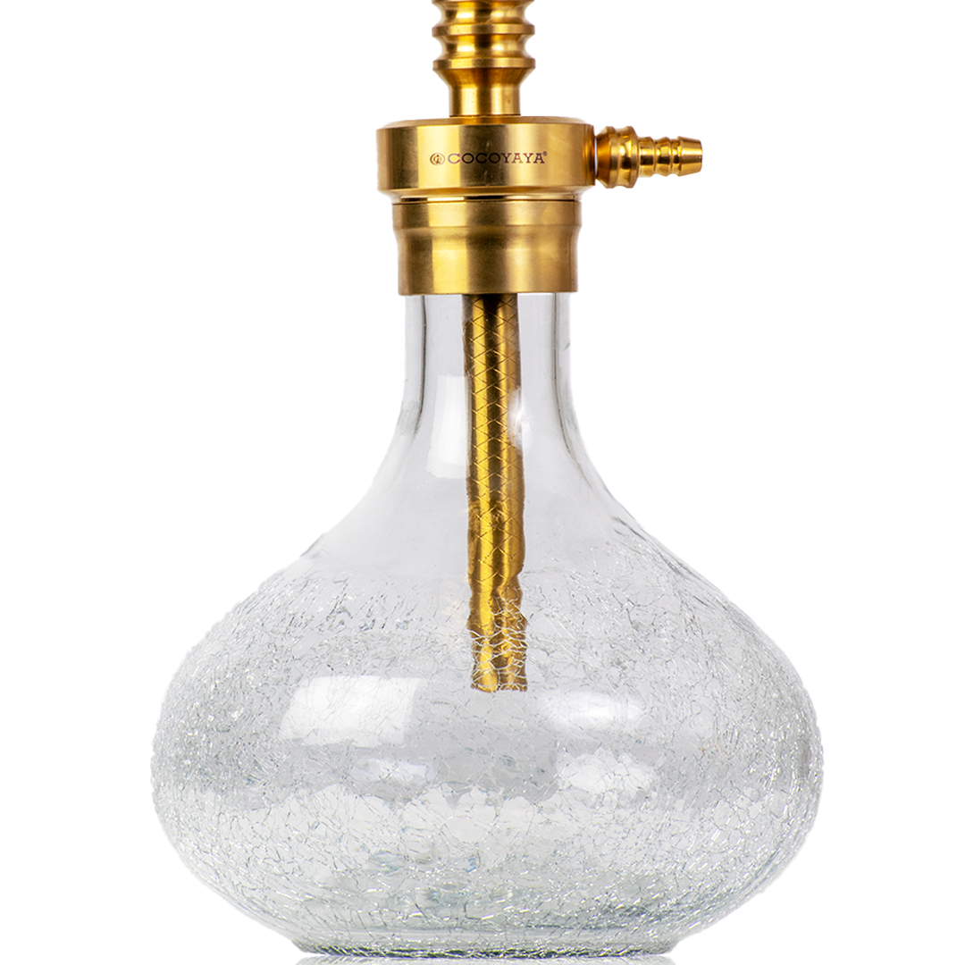 COCOYAYA Yara Hookah - Golden Stem (Transparent Base)