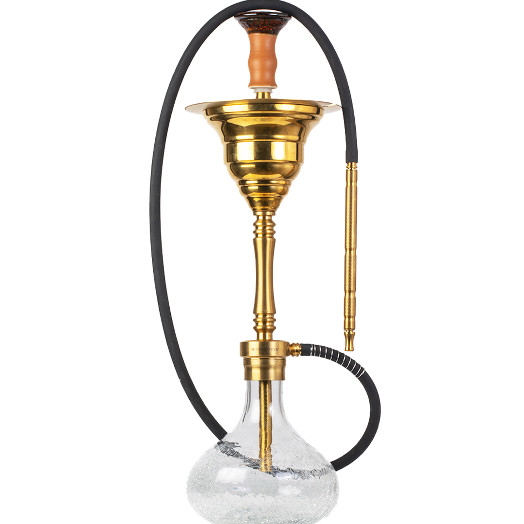 COCOYAYA Yara Hookah - Golden Stem (Transparent Base)