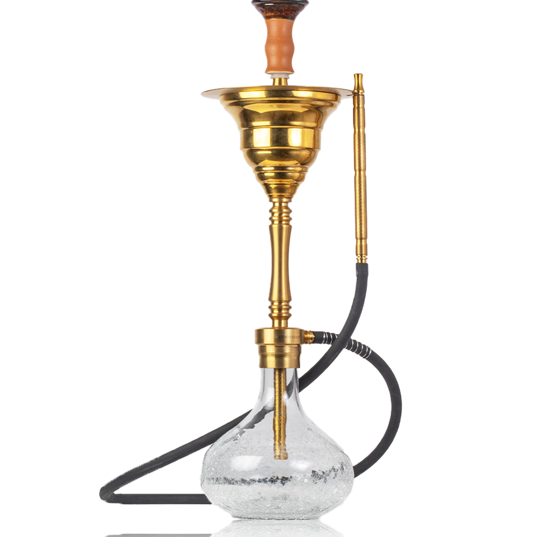 COCOYAYA Yara Hookah - Golden Stem (Transparent Base)