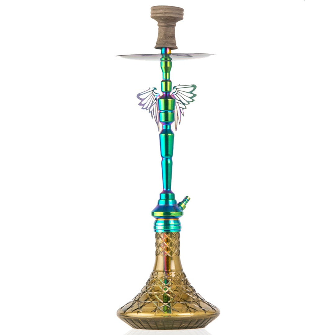 COCOYAYA Falcon Hookah - Rainbow Stem & Grey Base