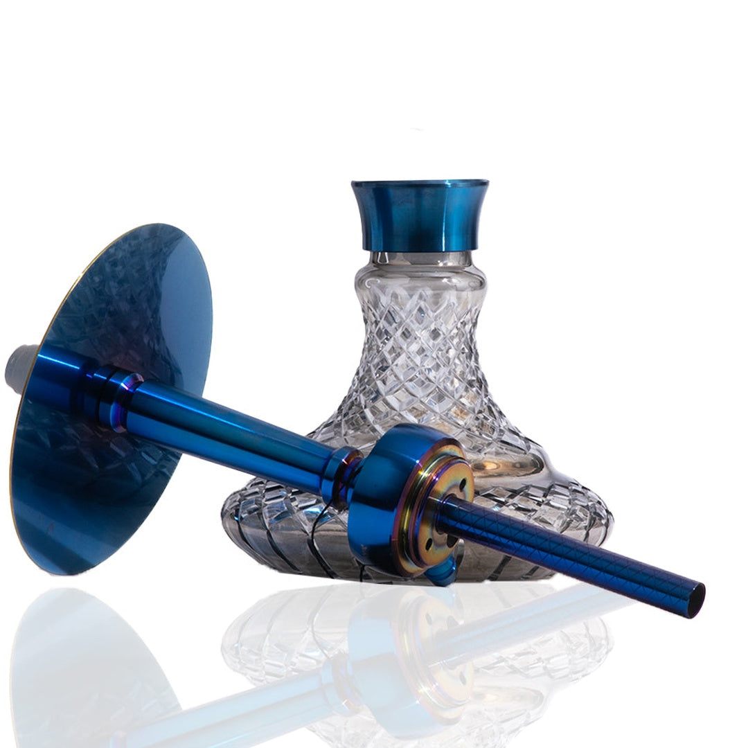 COCOYAYA Felix Hookah (Conquer Series) - Blue Stem (Cut Glass Base)