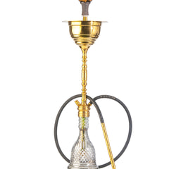 COCOYAYA Gamaliya Khairy Hookah - Golden Stem & Cut Glass Base