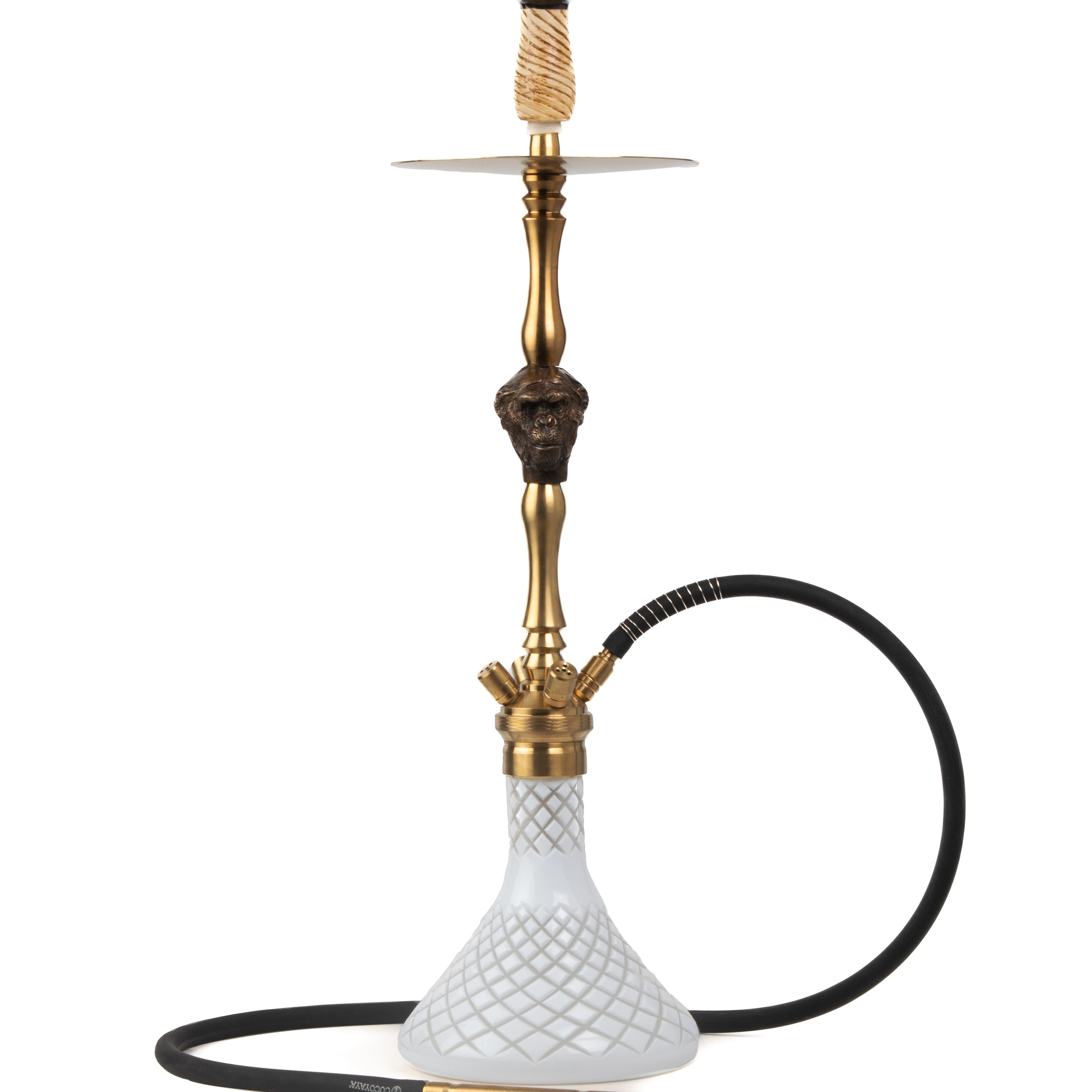 COCOYAYA Jungle Series Kong Hookah - Golden (White Base)