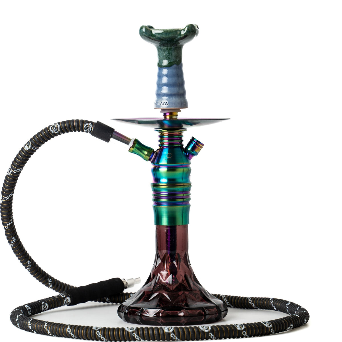 COCOYAYA Kasha Hookah - Rainbow Stem & Purple Base