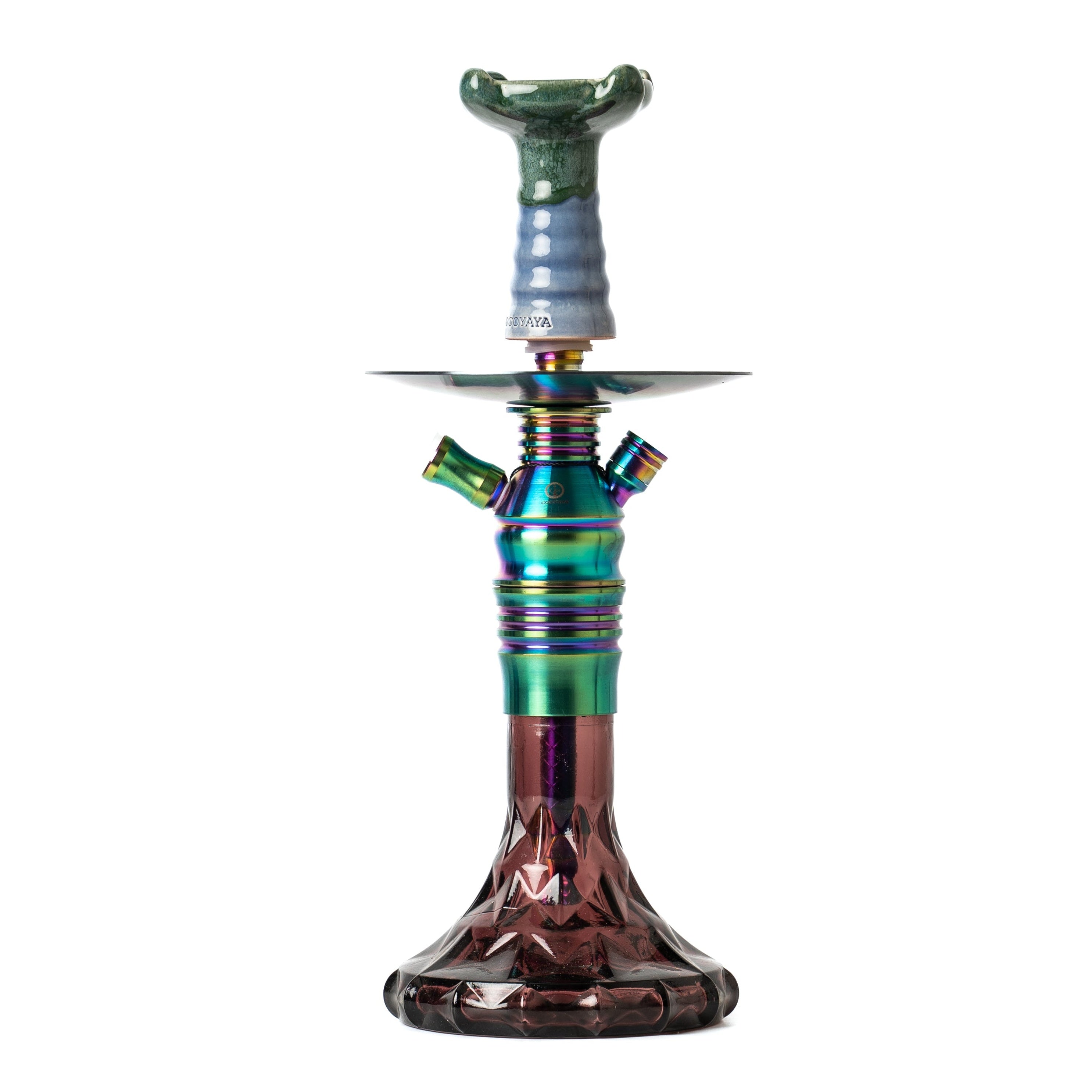 COCOYAYA Kasha Hookah - Rainbow Stem & Purple Base