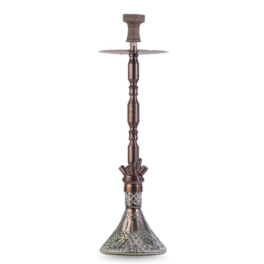 Cocoyaya King Series Hookah | Bronze Finish with Heavy Cut Glass Base