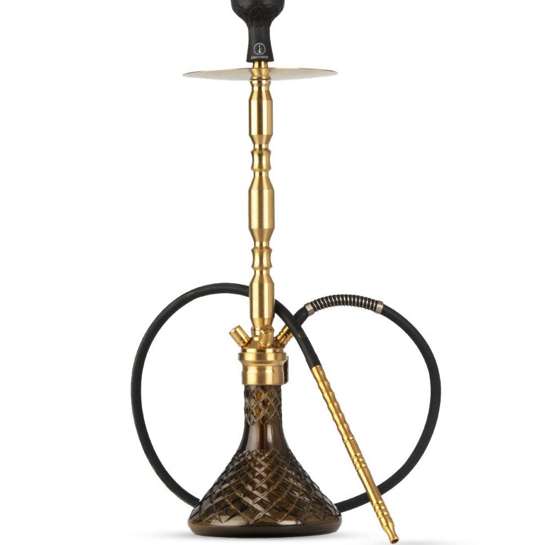 COCOYAYA King Series Hookah - Amber Base & Gold Stem
