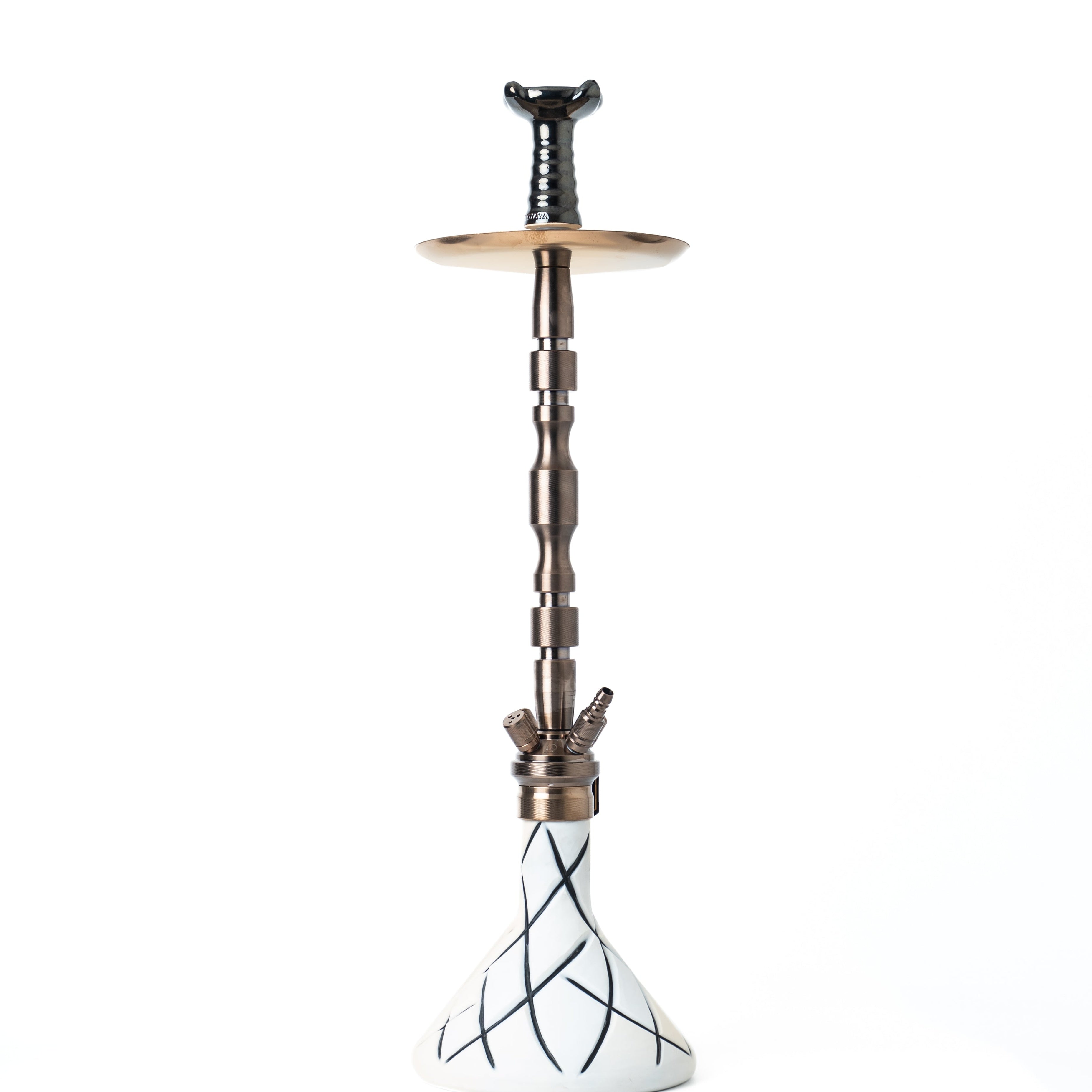 COCOYAYA King Series Hookah - White Base & Bronze Stem
