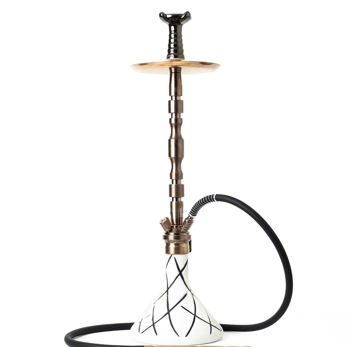 COCOYAYA King Series Hookah - White Base & Bronze Stem
