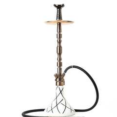 COCOYAYA King Series Hookah - White Base & Bronze Stem