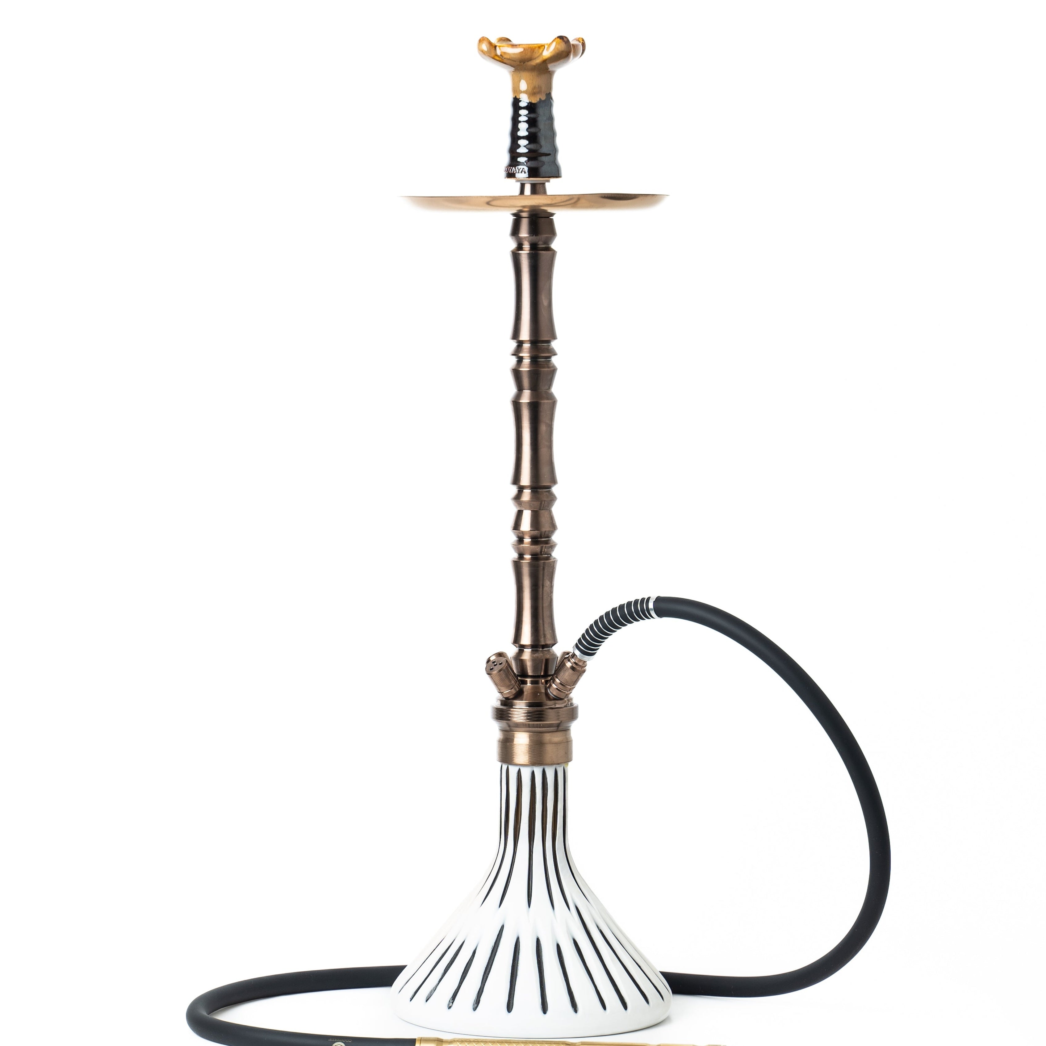 COCOYAYA King Series Hookah - White Base & Bronze Stem