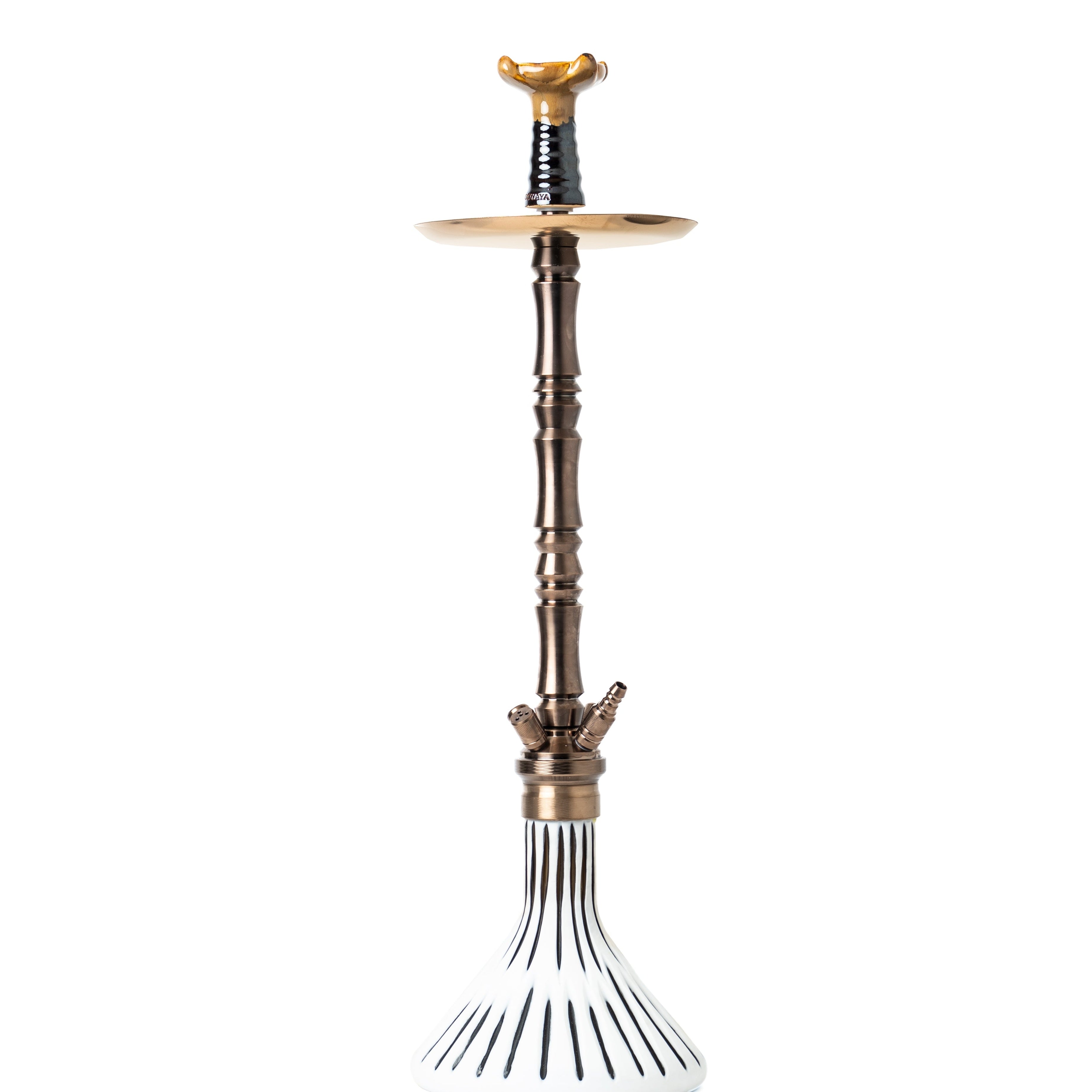 COCOYAYA King Series Hookah - White Base & Bronze Stem