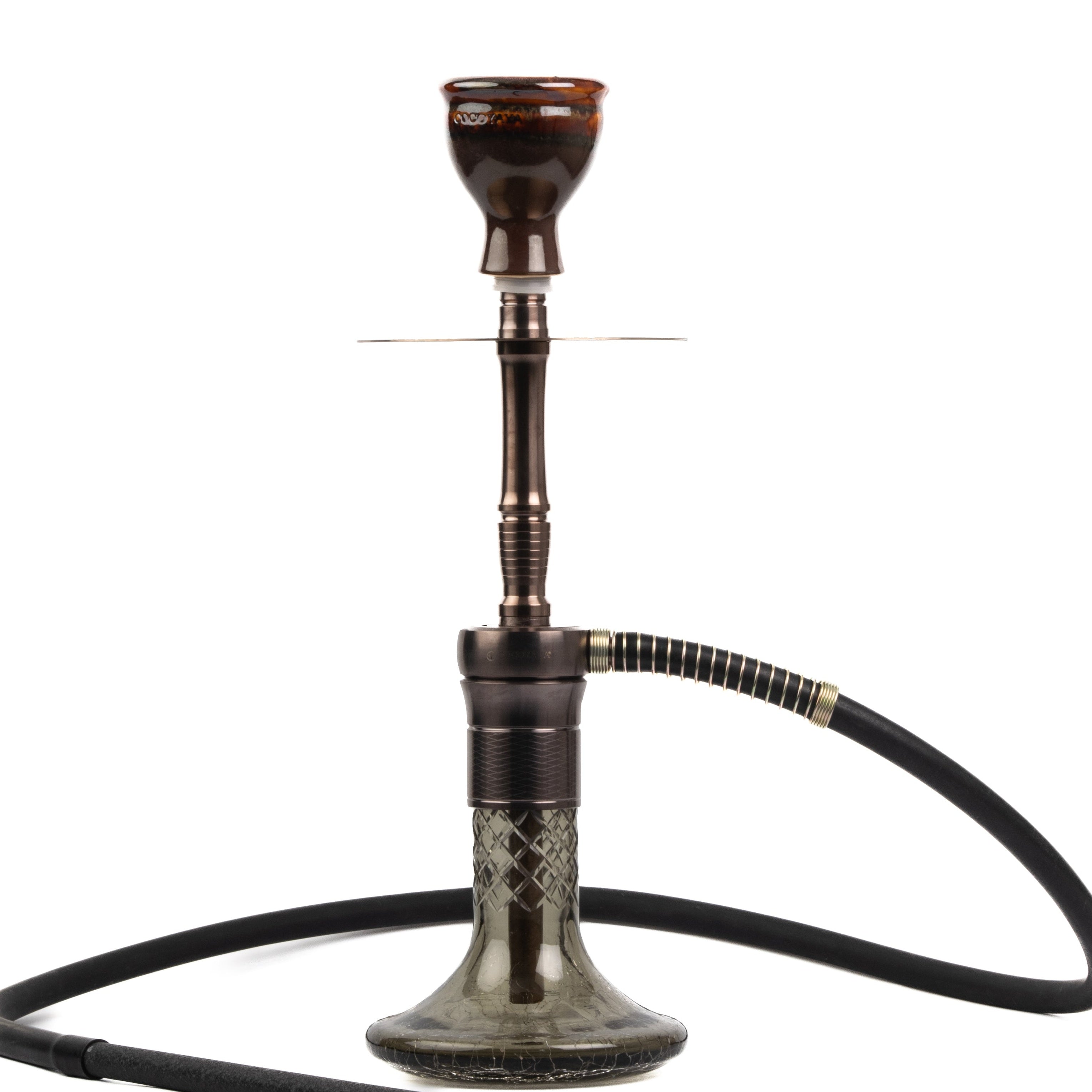 COCOYAYA Lala Hookah - Bronze Stem & Black Crackle Base