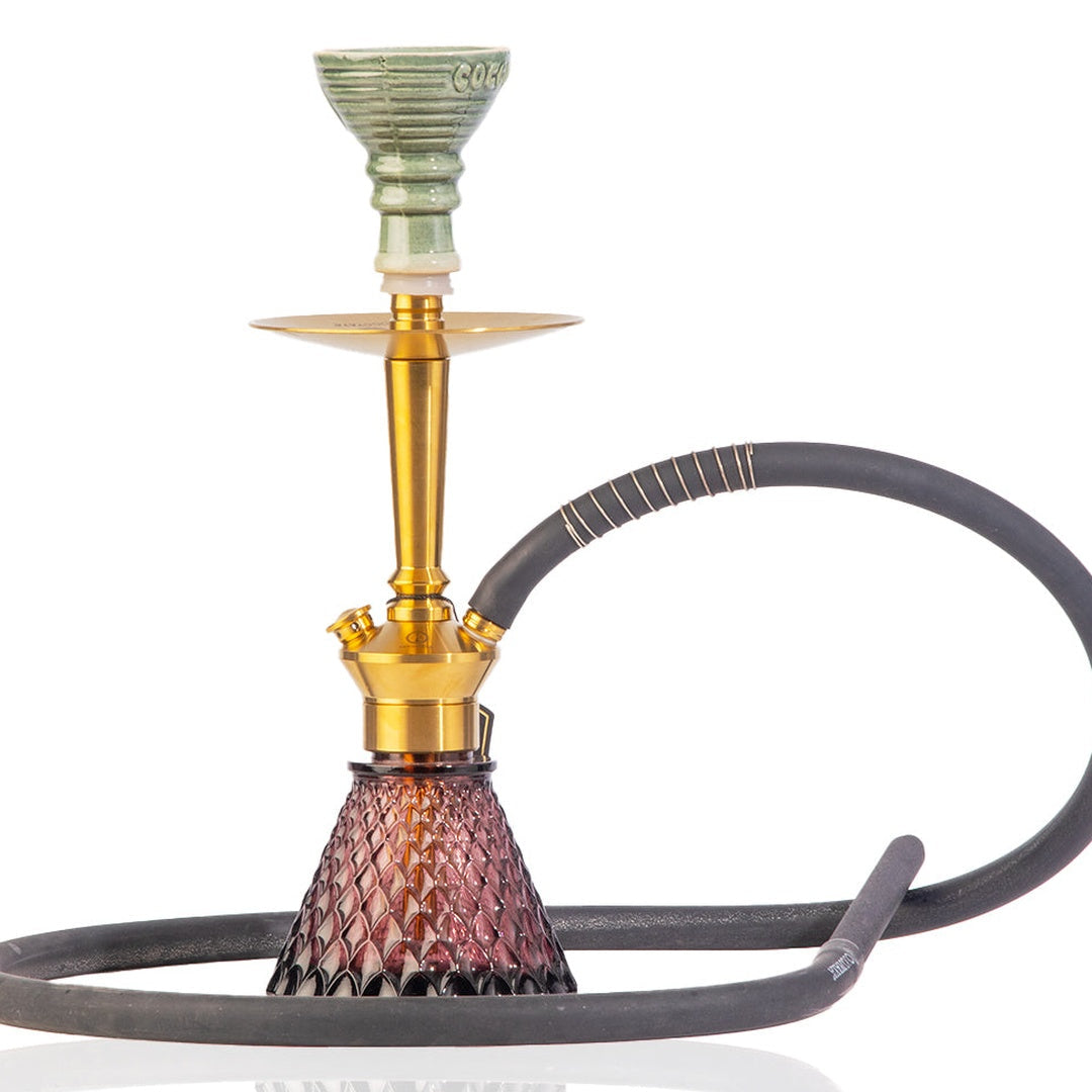 COCOYAYA Milo Hookah (Conquer Series) - Gold Stem & Purple Base