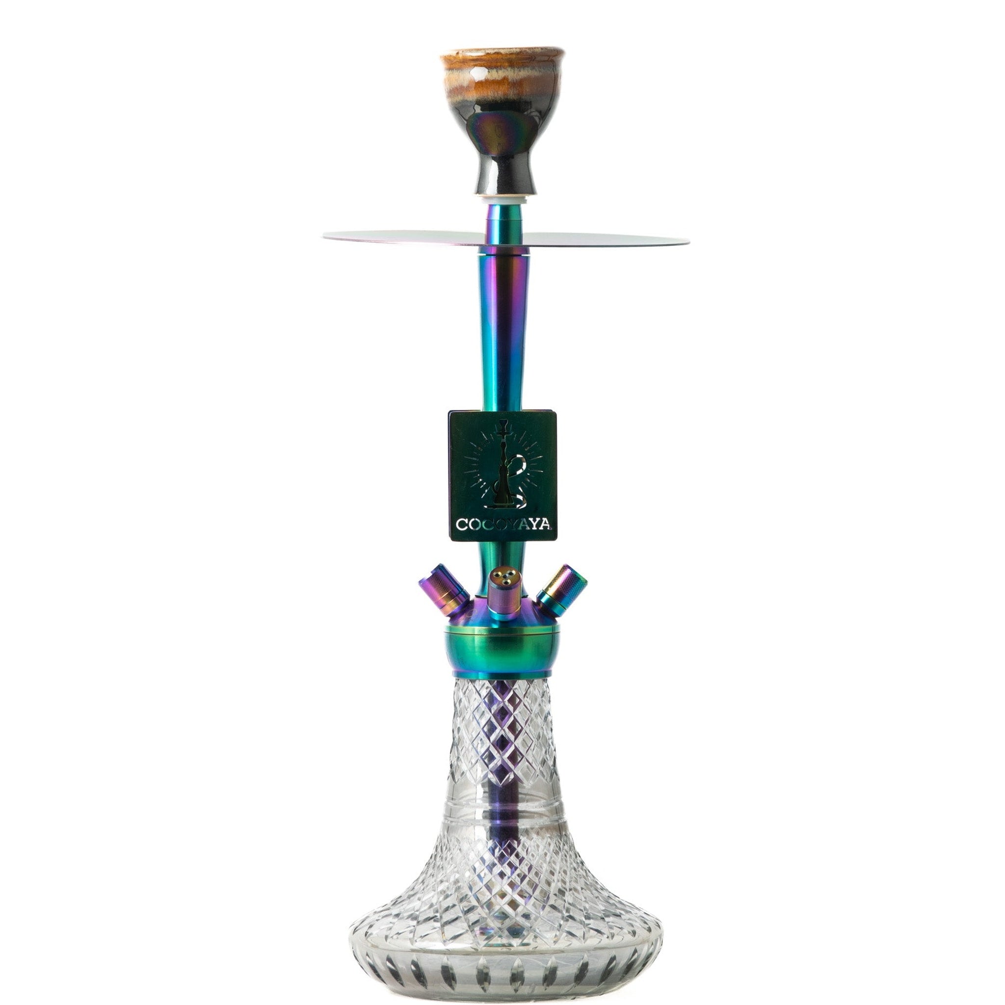 COCOYAYA Moksha Series Hookah - Rainbow & Cut Glass Base