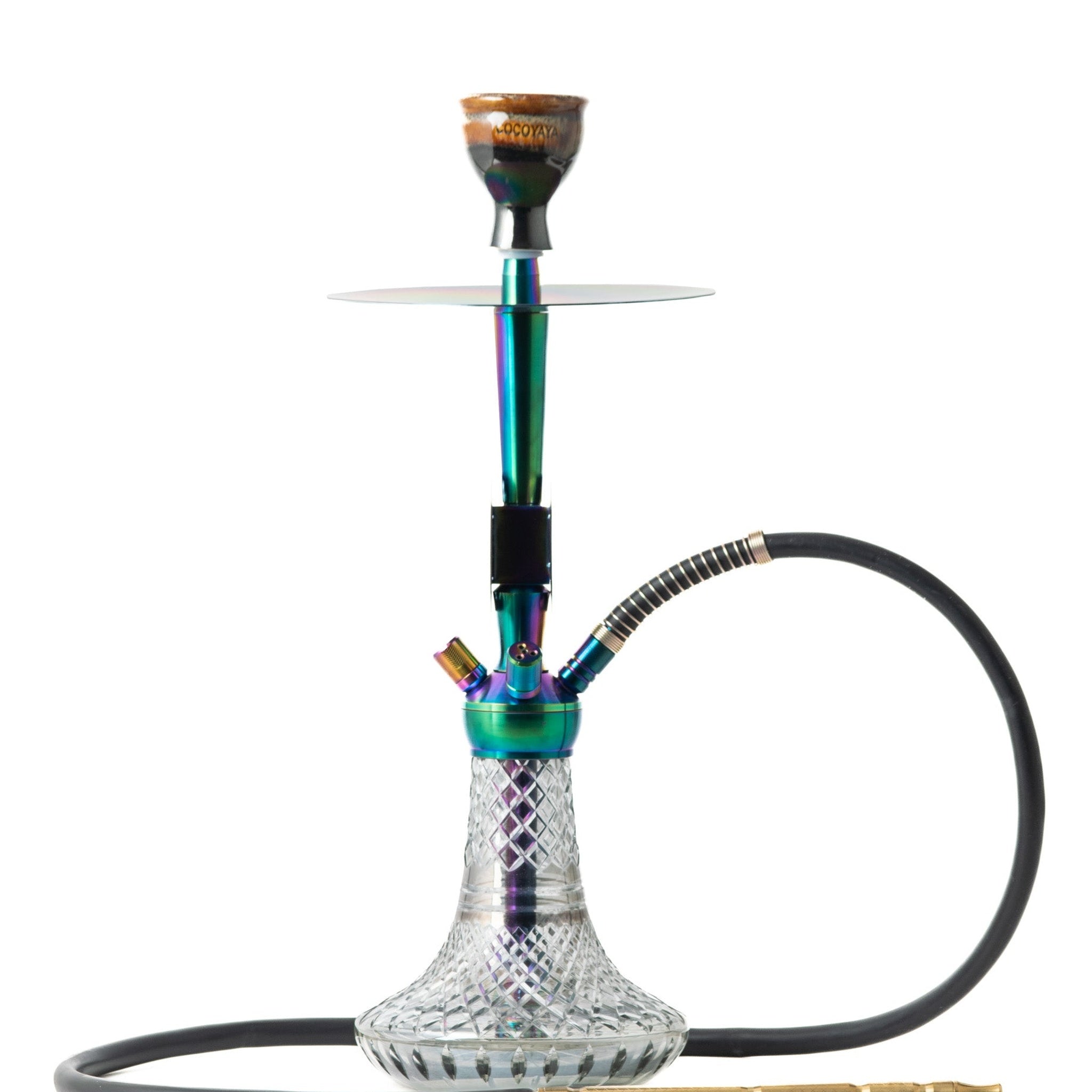 COCOYAYA Moksha Series Hookah - Rainbow & Cut Glass Base