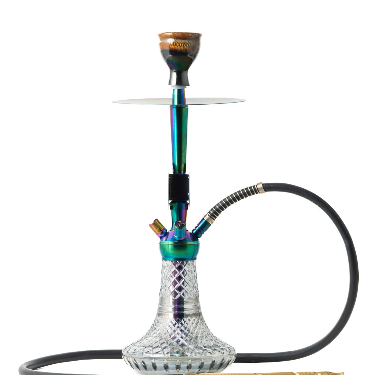 COCOYAYA Moksha Series Hookah - Rainbow & Cut Glass Base
