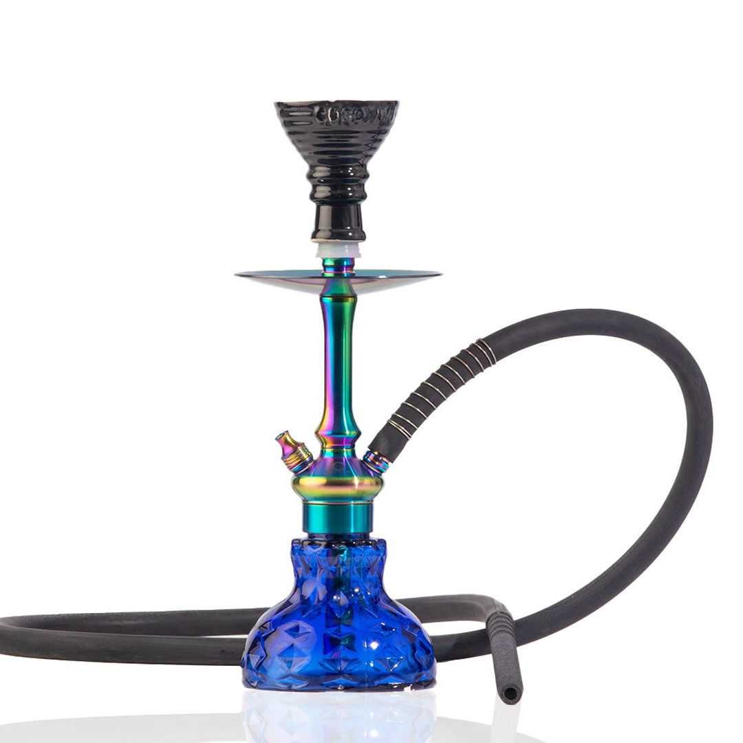 COCOYAYA Oakley Hookah (Conquer Series) - Rainbow Stem (Blue Base)