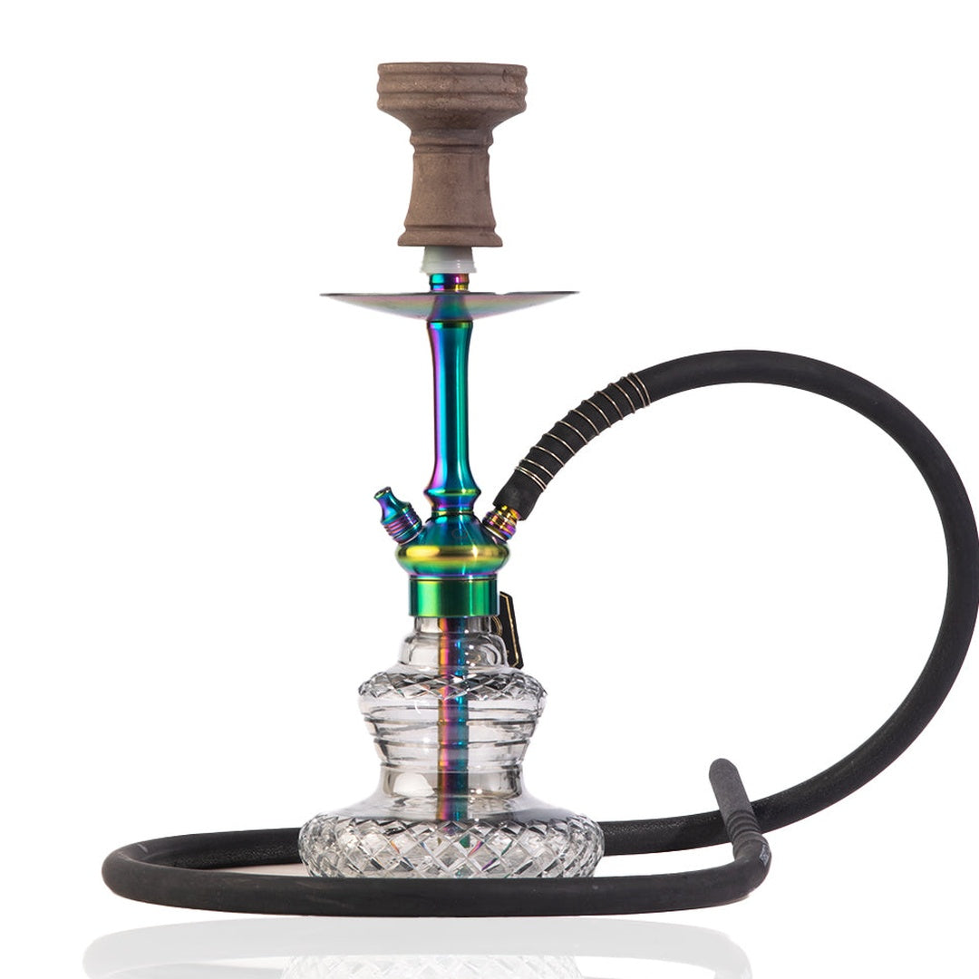 COCOYAYA Oakley Hookah (Conquer Series) - Rainbow Stem (Transparent Base)