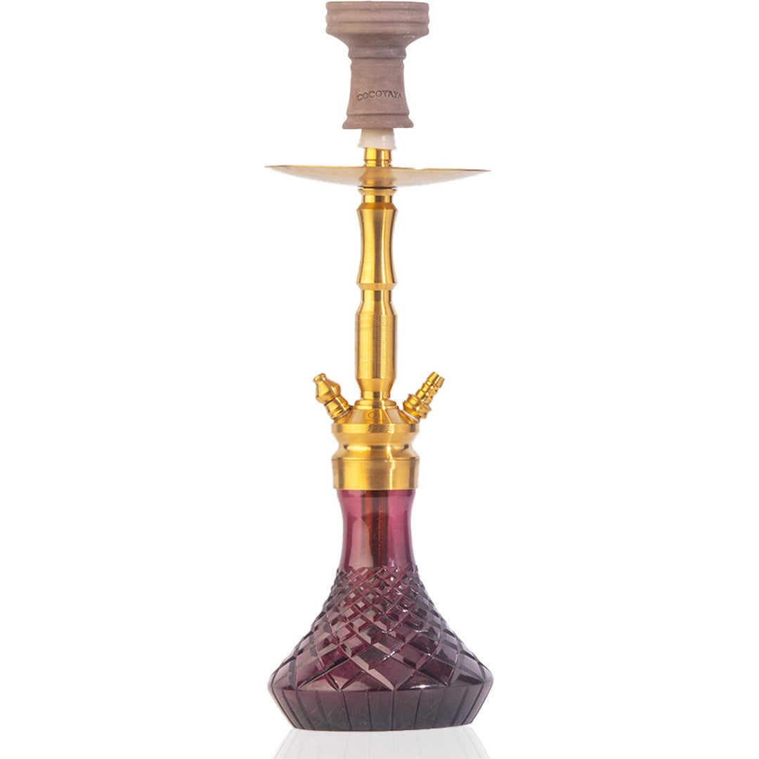 COCOYAYA Pedro Hookah - Golden Stem & Light Purple Base