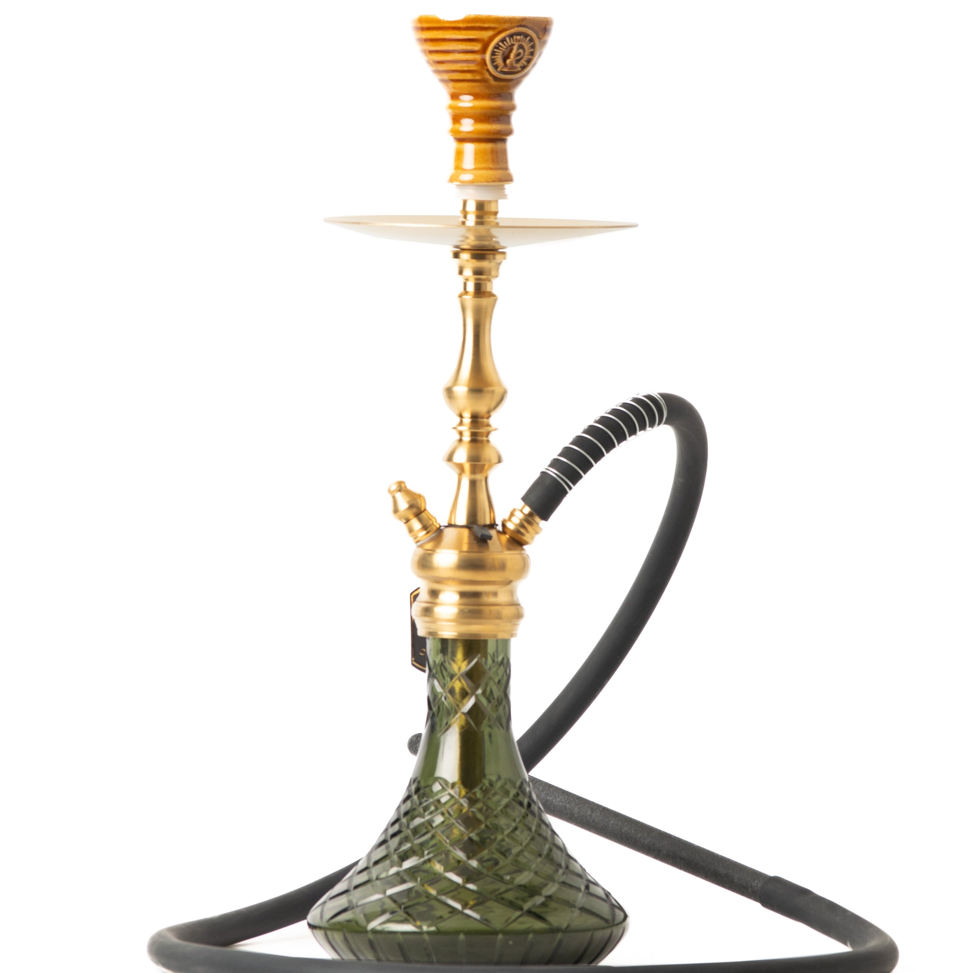 COCOYAYA Simba Hookah - Dark Green Base & Golden Stem