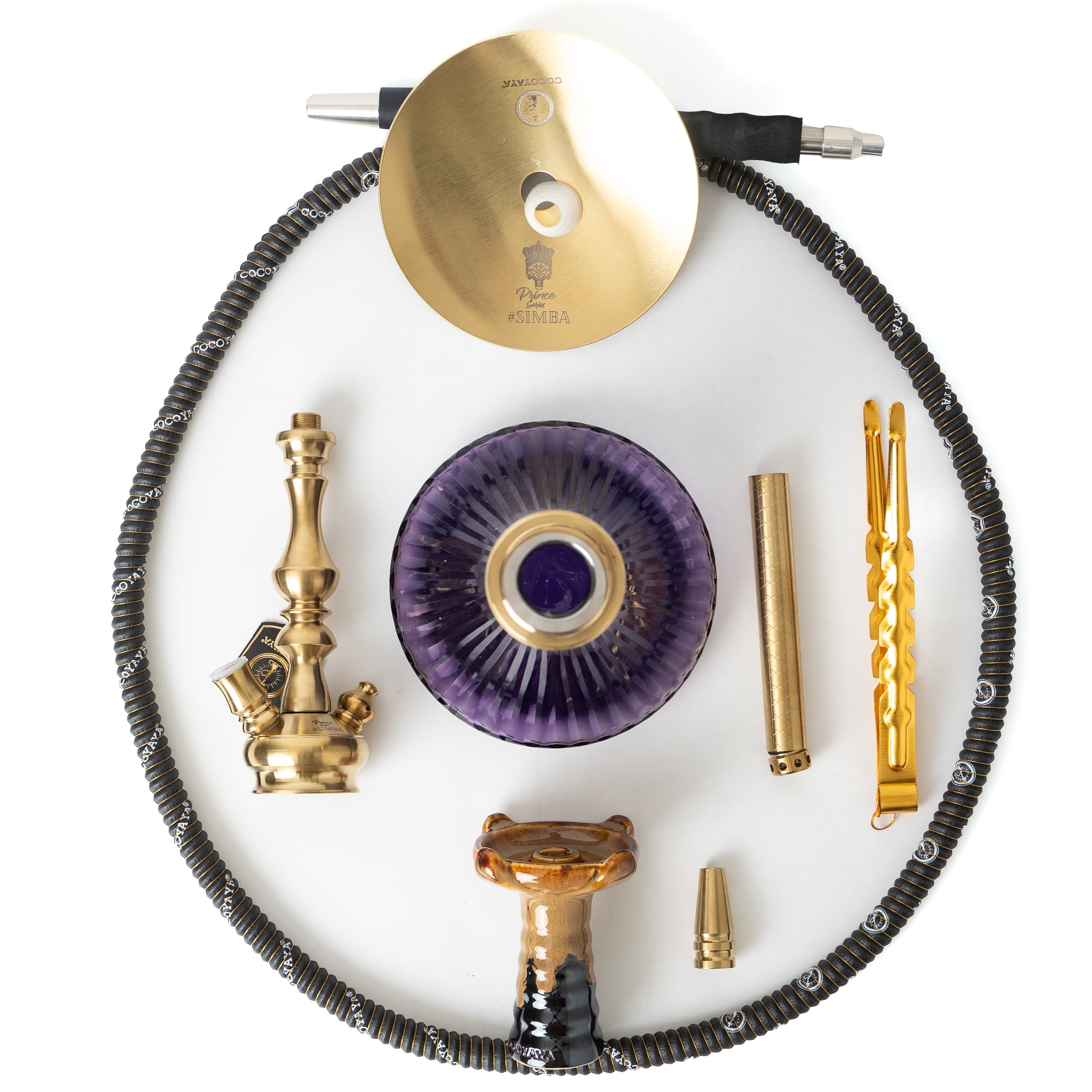 COCOYAYA Simba Hookah - Light Purple Base & Golden Stem