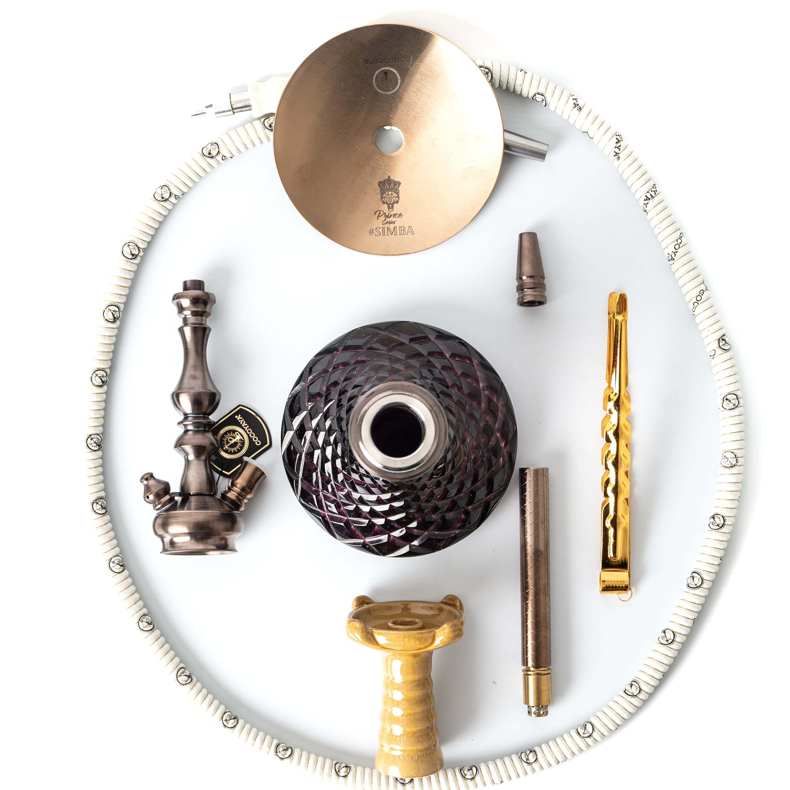 COCOYAYA Simba Hookah - Purple Base & Bronze Stem