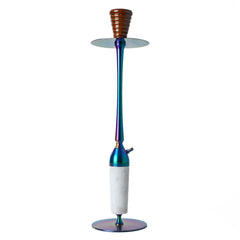 COCOYAYA Slims Sterling Hookah - Rainbow Stem &  White Marble Base