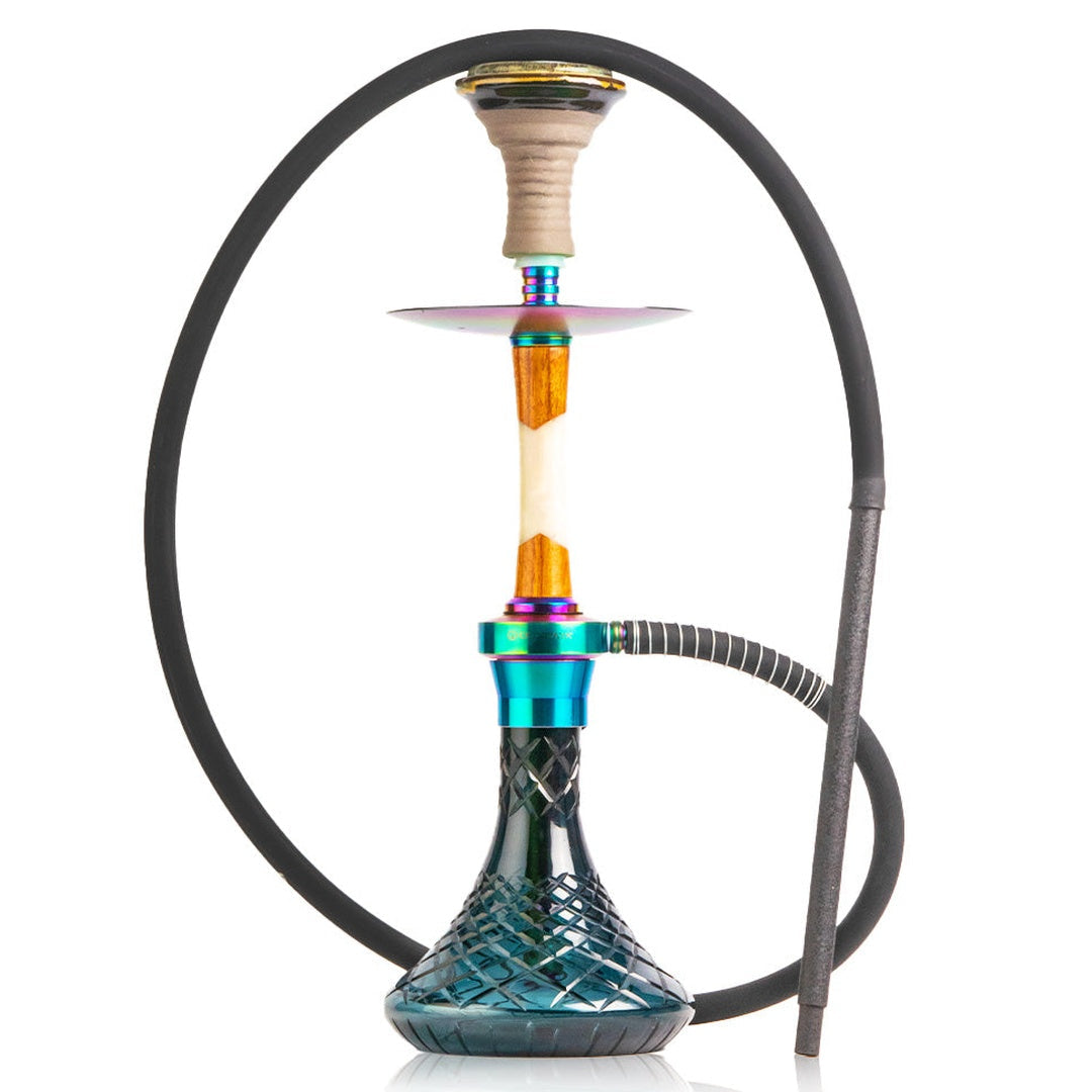 COCOYAYA Sydney Hookah - Rainbow Stem & Green Base