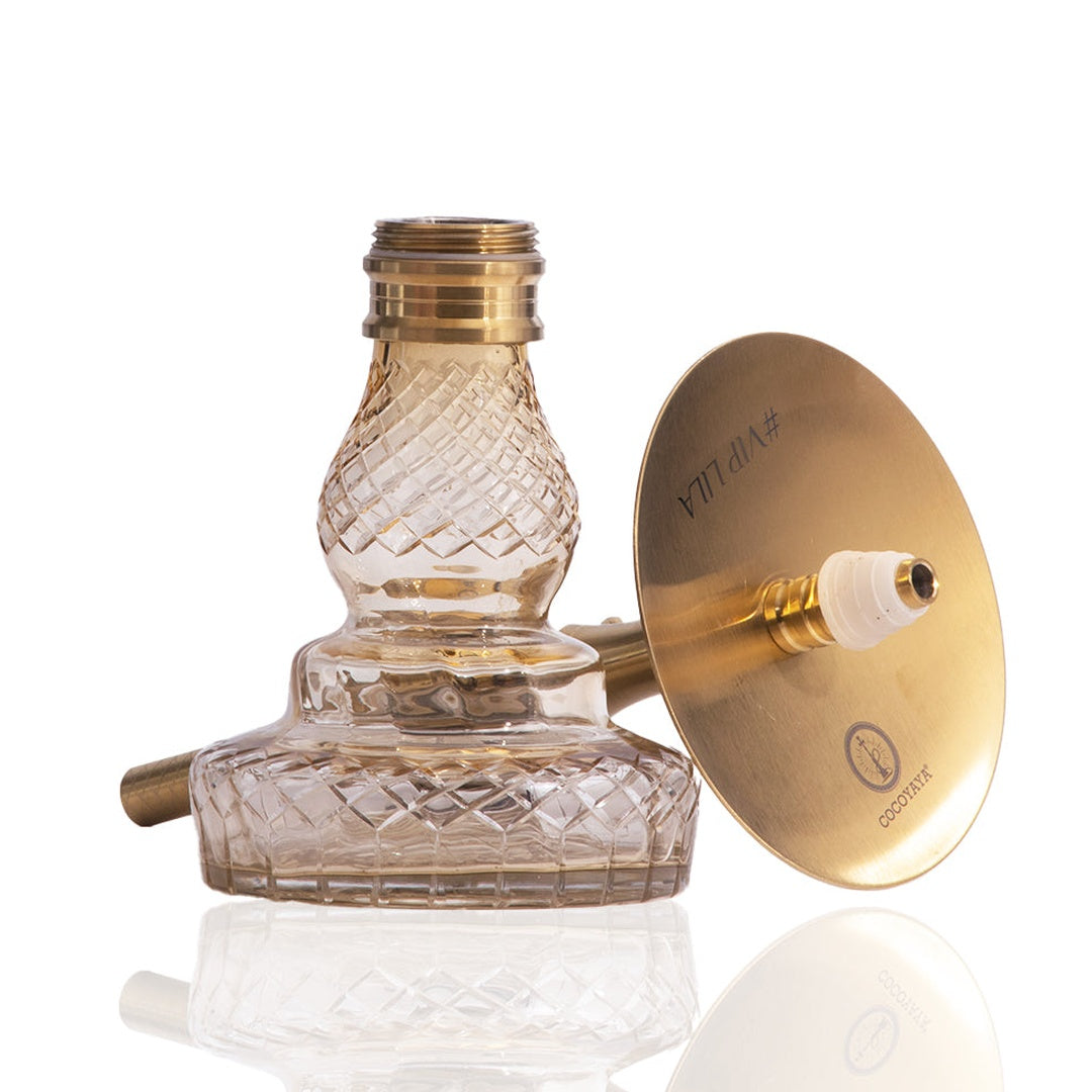 COCOYAYA VIP Lila Hookah - Golden Stem (Golden Base)