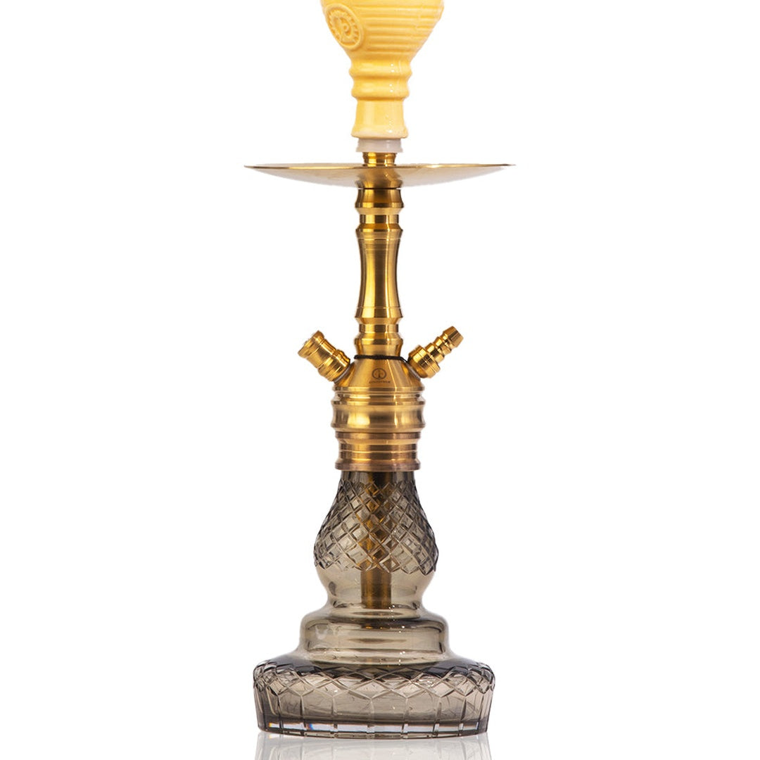 COCOYAYA VIP Lila Hookah - Golden Stem (Grey Base)