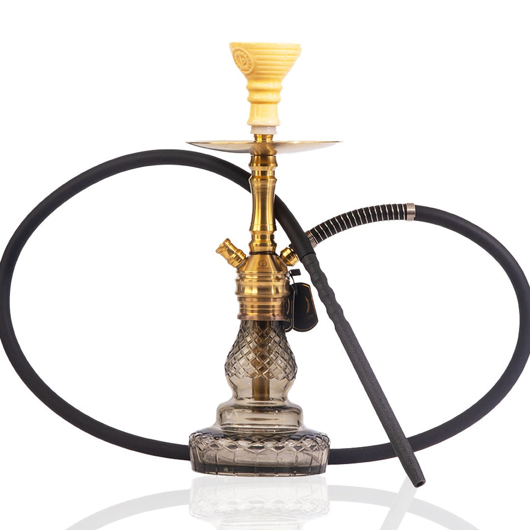 COCOYAYA VIP Lila Hookah - Golden Stem (Grey Base)