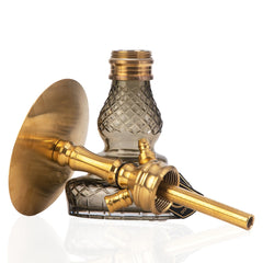 COCOYAYA VIP Lila Hookah - Golden Stem (Grey Base)