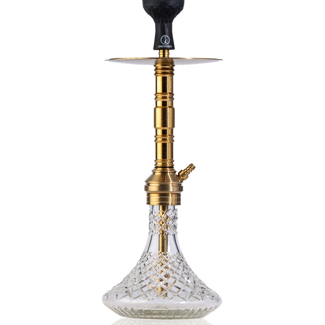 COCOYAYA Vega Hookah - Gold Stem & Transparent Base