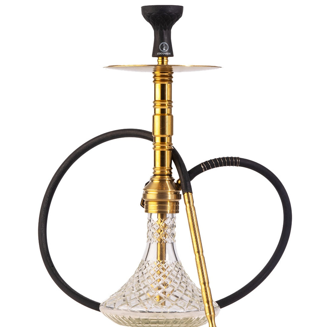 COCOYAYA Vega Hookah - Gold Stem & Transparent Base