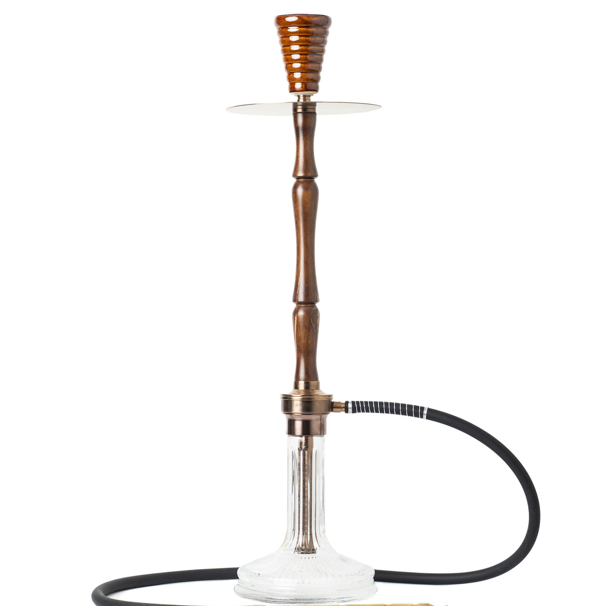 COCOYAYA Woody King Hookah - Dark Wood & Transparent Base