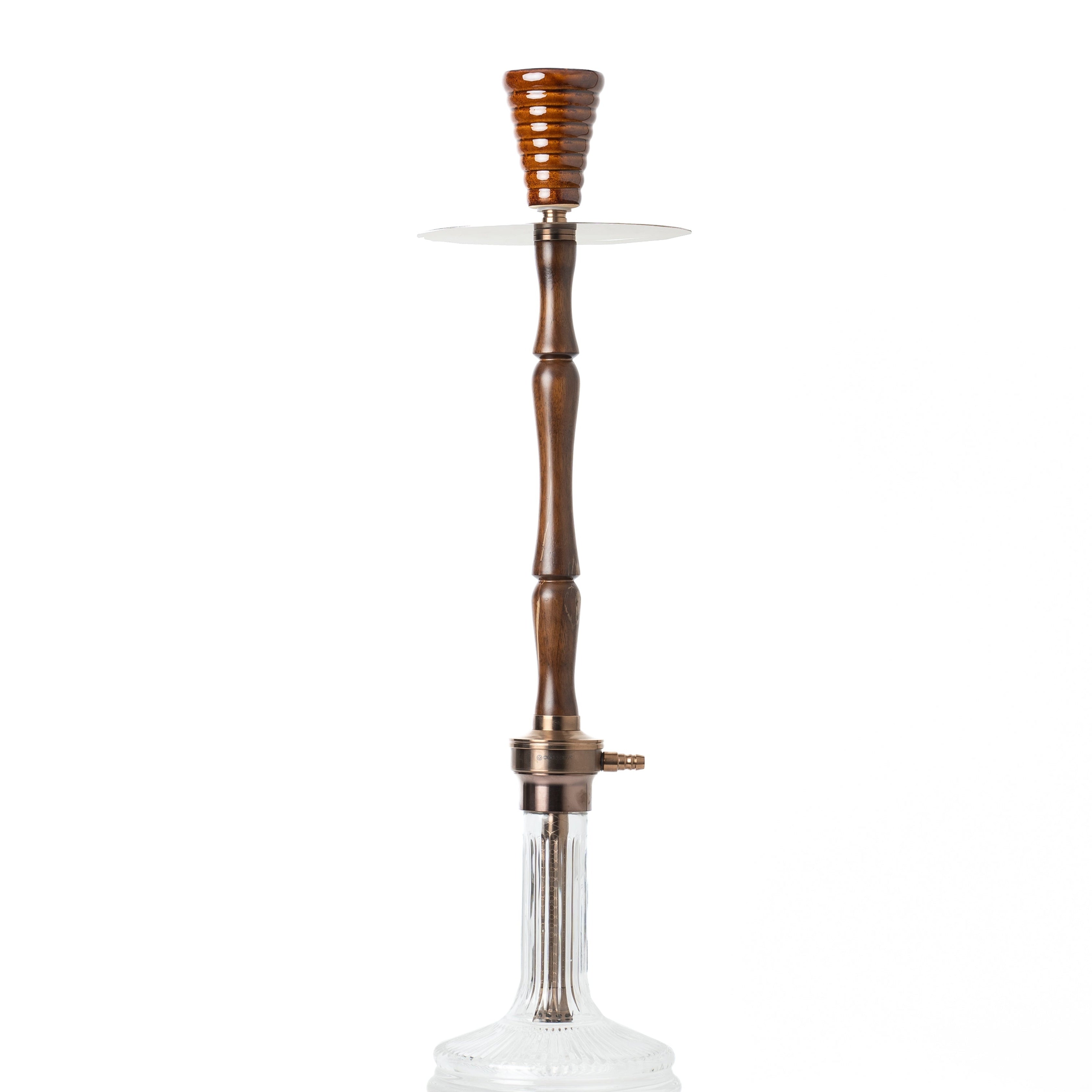COCOYAYA Woody King Hookah - Dark Wood & Transparent Base
