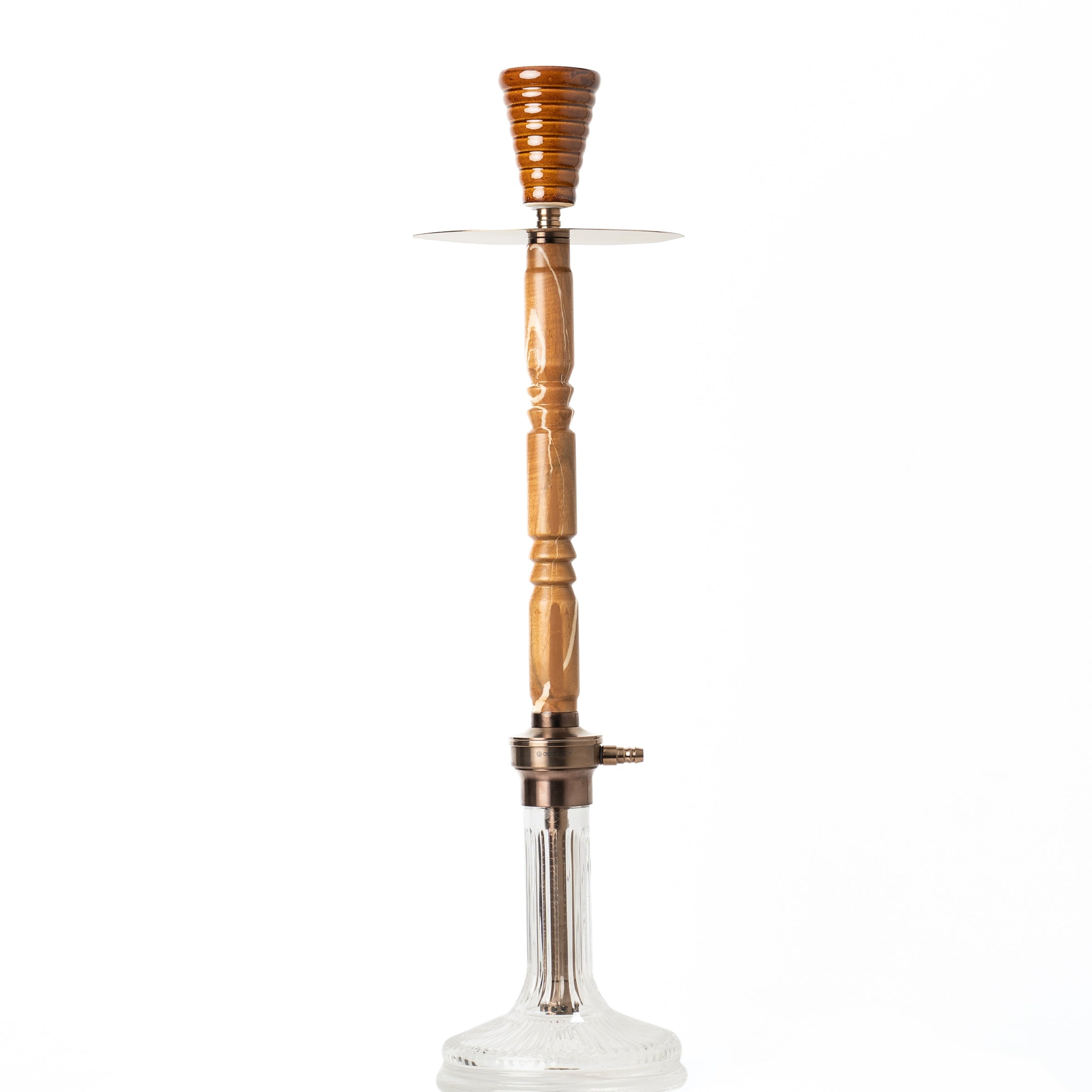 COCOYAYA Woody King Hookah - Light Wood & Transparent Base