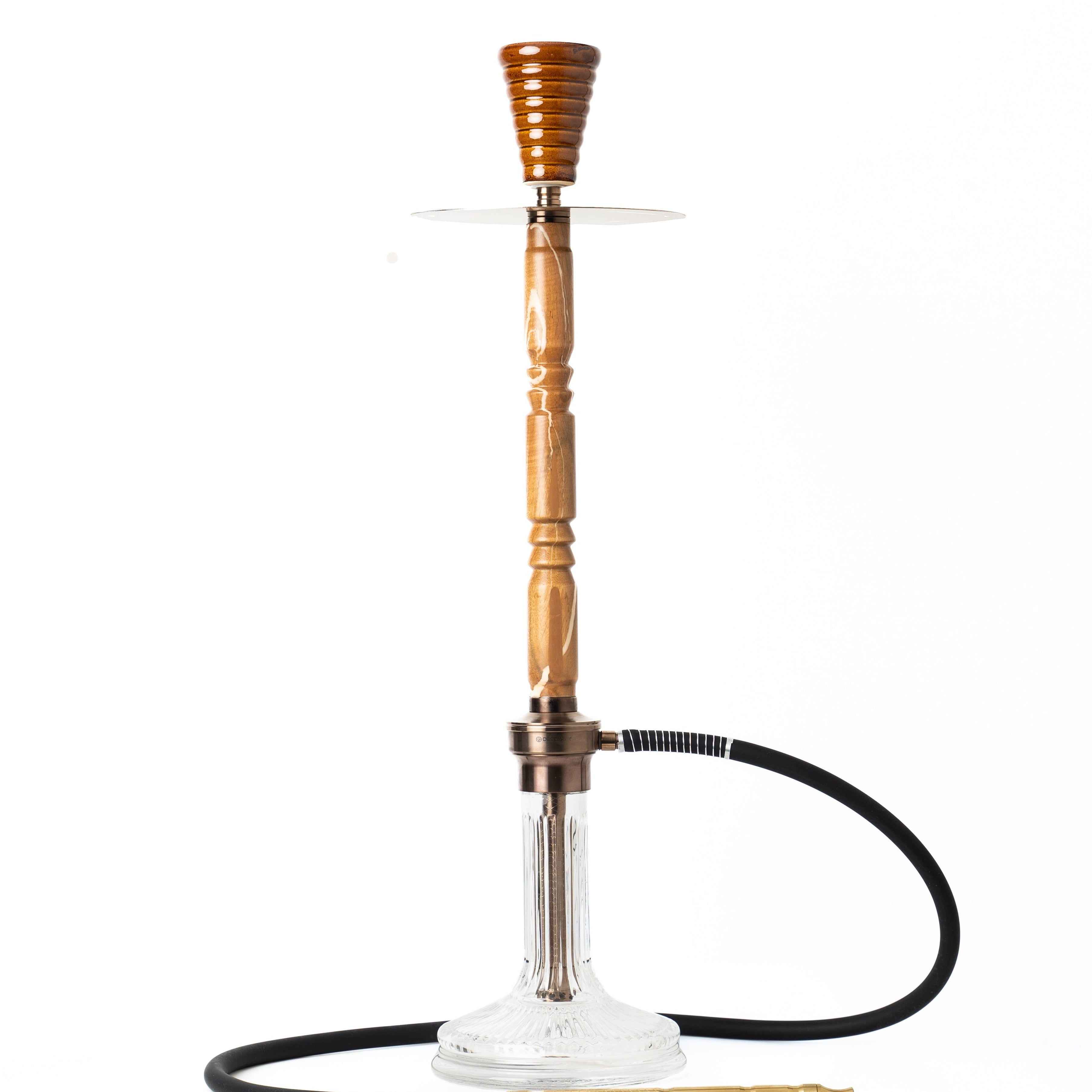 COCOYAYA Woody King Hookah - Light Wood & Transparent Base