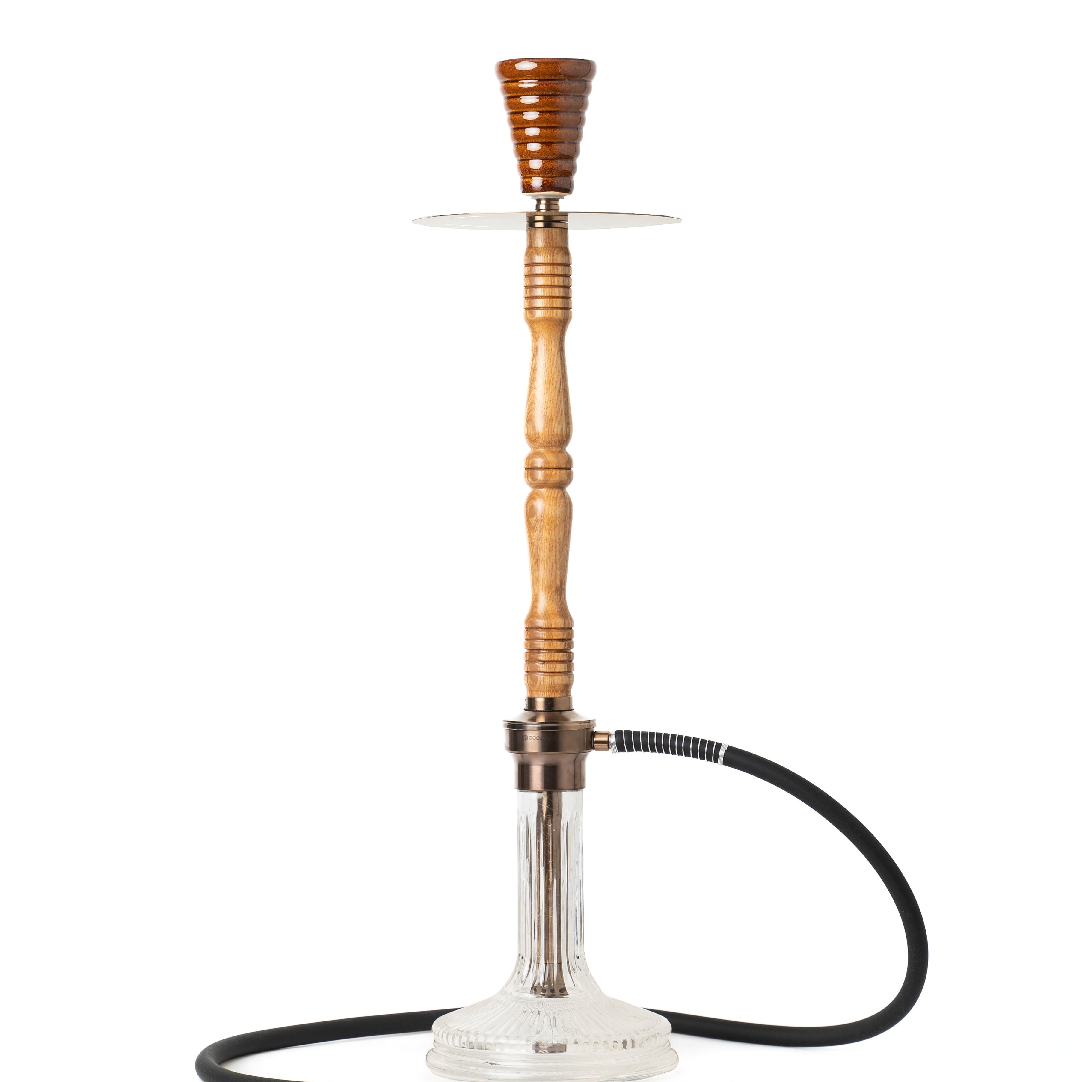 COCOYAYA Woody King Hookah - Light Wood & Transparent Base