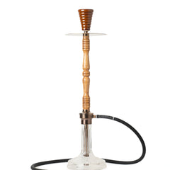 COCOYAYA Woody King Hookah - Light Wood & Transparent Base