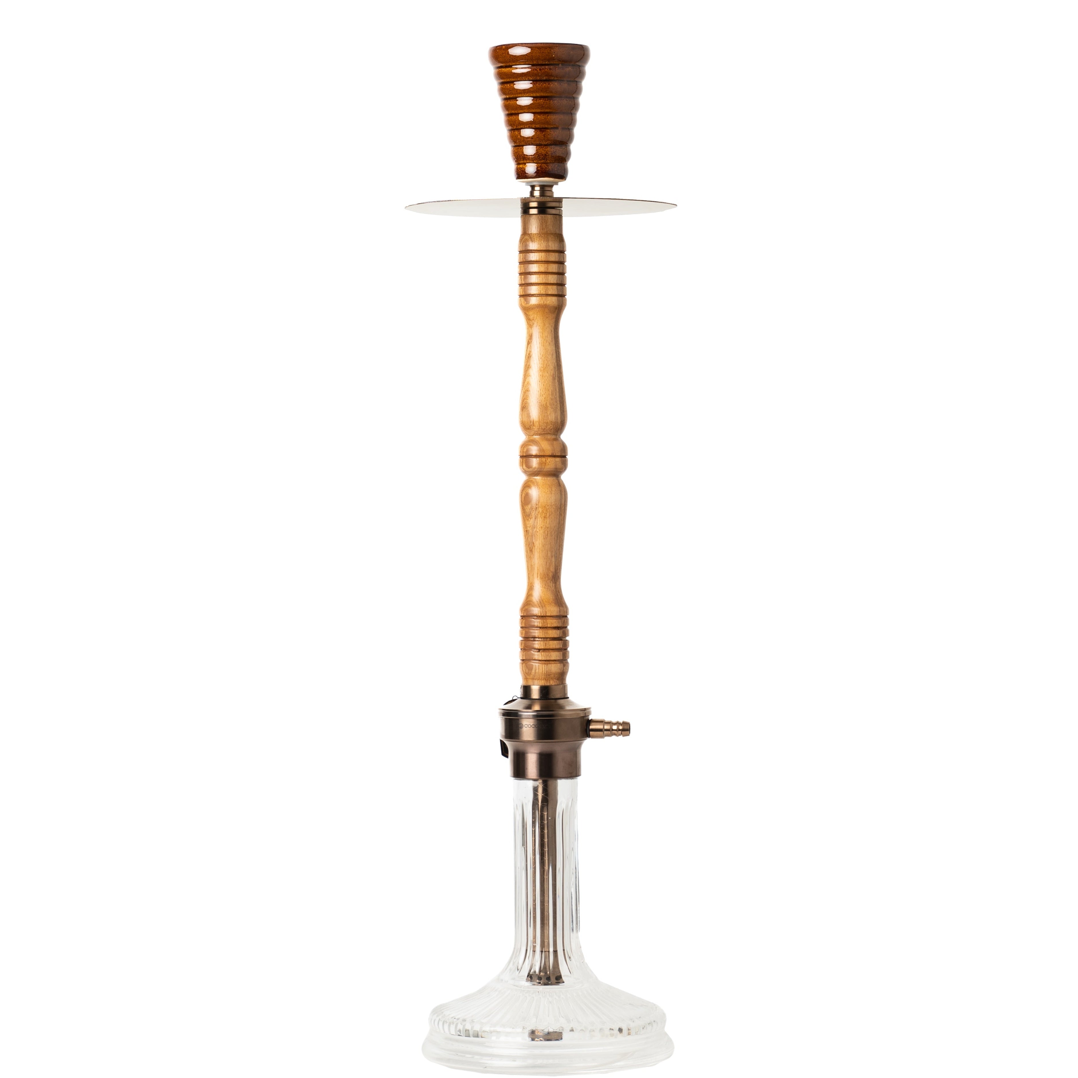COCOYAYA Woody King Hookah - Light Wood & Transparent Base